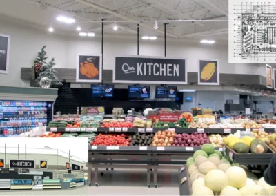 Building Consistency The store model was developed to align with the client's branded décor standards, using Revit and standardized BIM content to ensure consistent, accurate store plans.